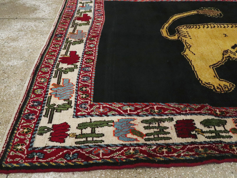 Vintage Persian Gabbeh Pictorial Rug, No.12256 - Gsblank