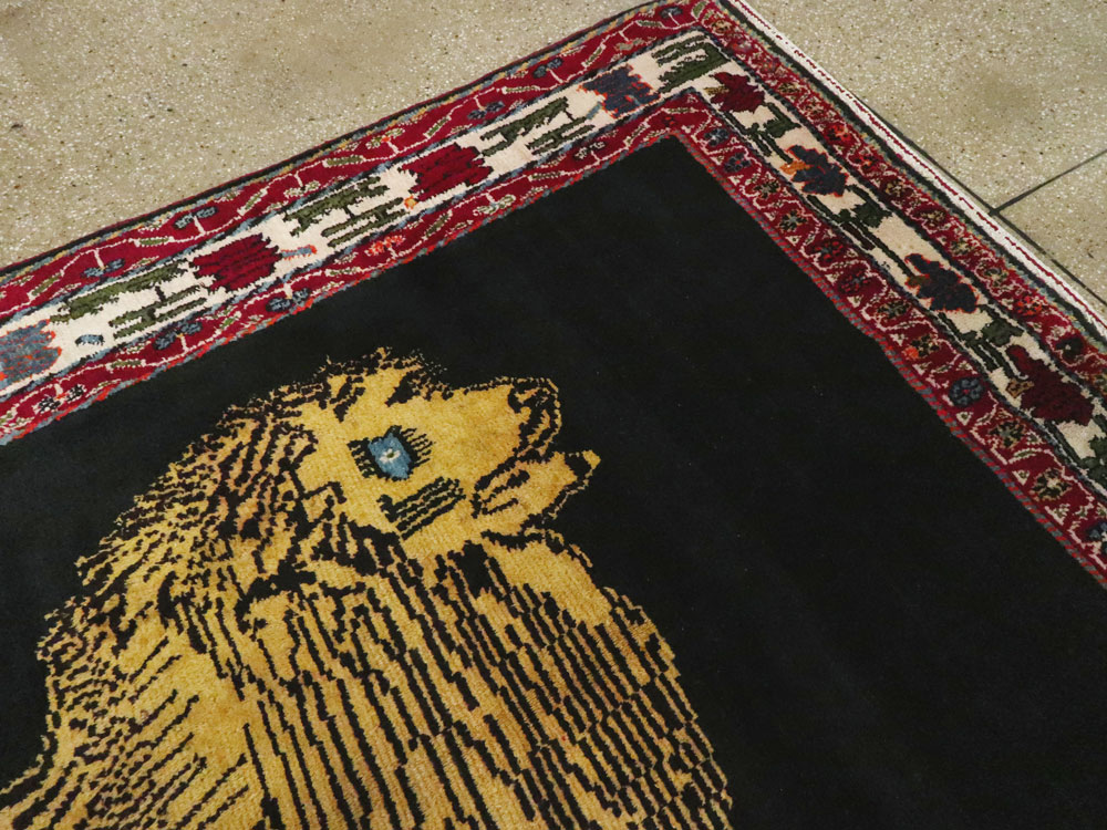 Vintage Persian Gabbeh Pictorial Rug, No.12256 - Gsblank