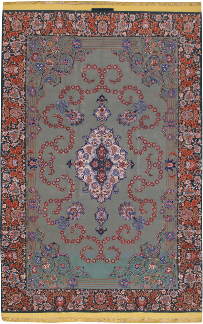 Vintage Persian Isfahan Rug, No.12261 - Gsblank
