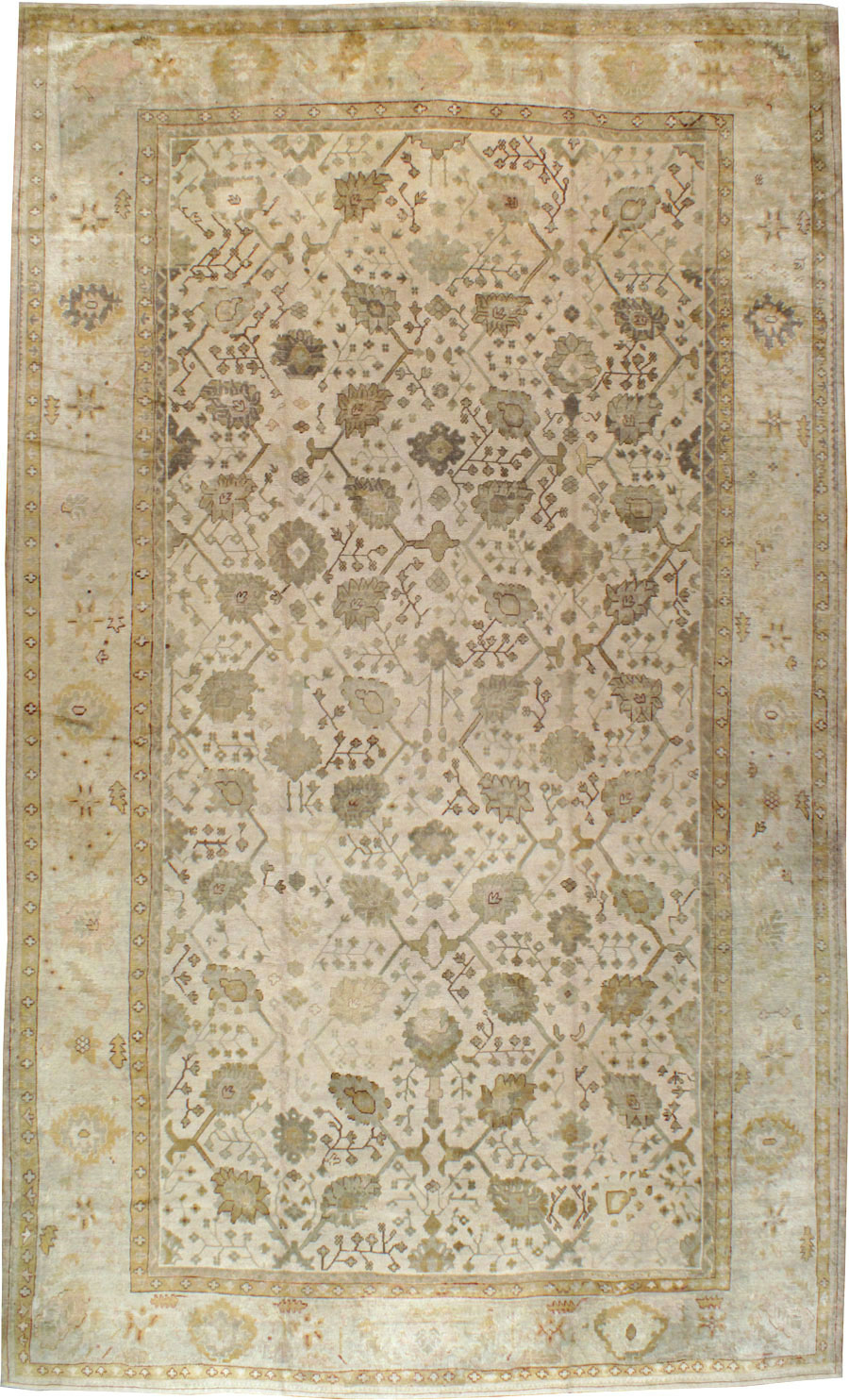 Antique Turkish Oushak Rug, No.12287 - Gsblank