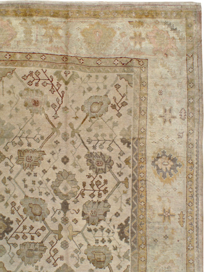 Antique Turkish Oushak Rug, No.12287 - Gsblank
