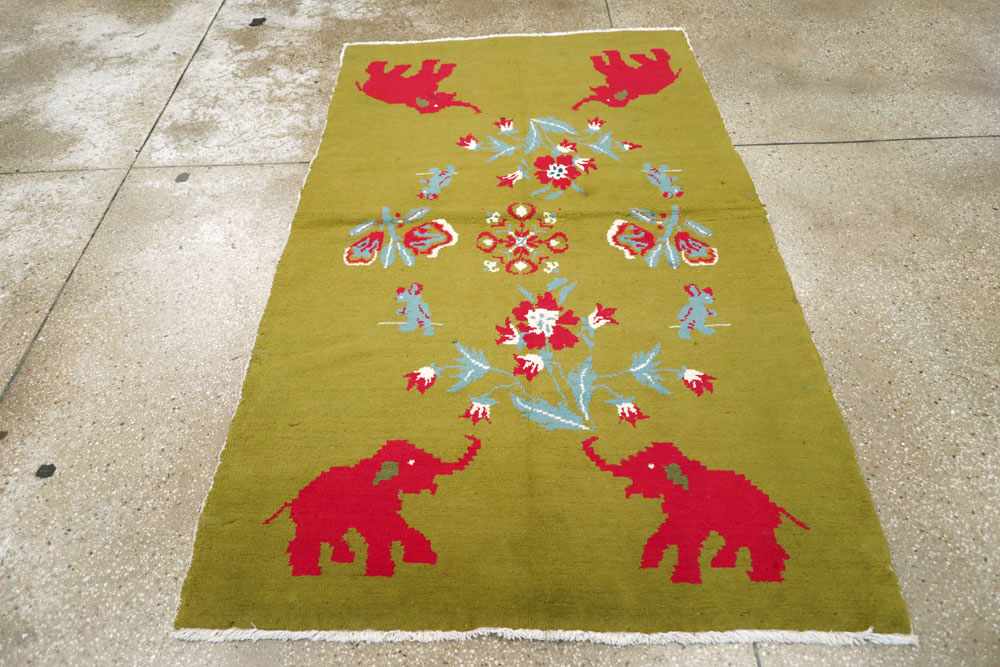 Vintage Swedish Pictorial Rug, No.12293 - Gsblank