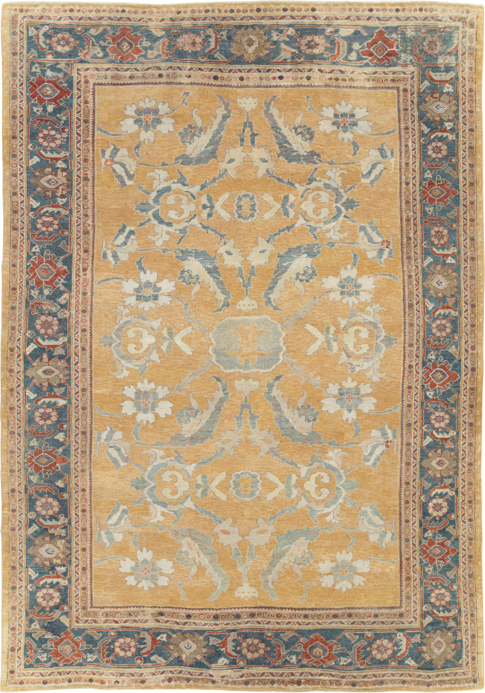 Antique Persian Mahal Small Room Size Carpet, No.12328 - Gsblank