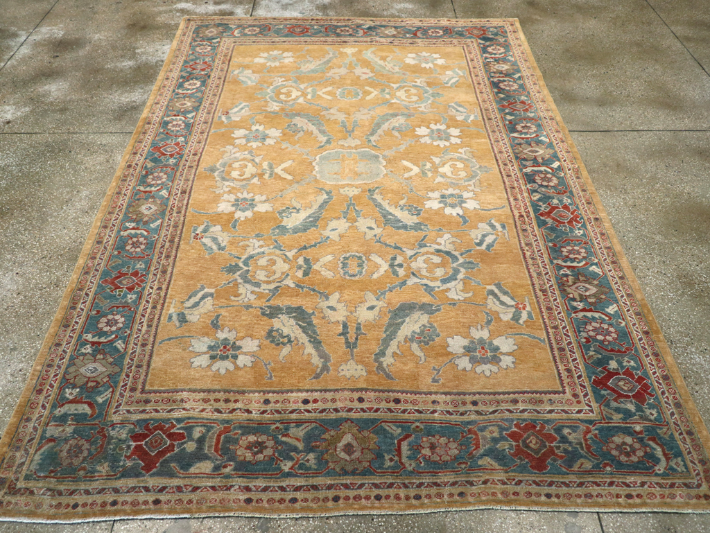 Antique Persian Mahal Small Room Size Carpet, No.12328 - Gsblank
