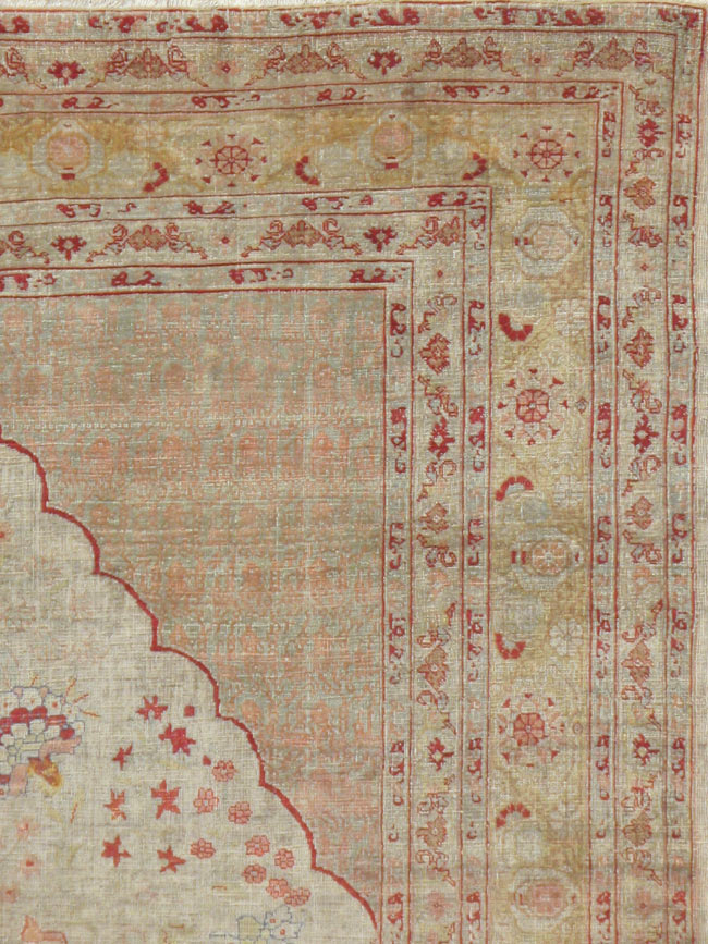Antique Turkish Herekeh Silk Rug, No.12472 - Gsblank