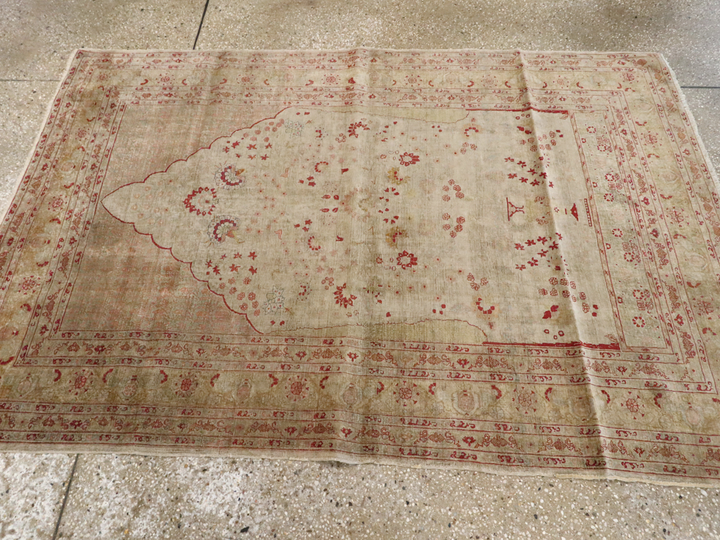 Antique Turkish Herekeh Silk Rug, No.12472 - Gsblank
