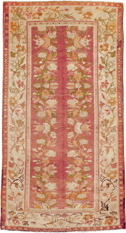 Antique Turkish Oushak Throw Rug, No.12520 - Gsblank