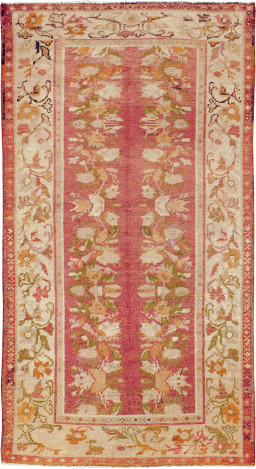 Antique Turkish Oushak Throw Rug, No.12520 - Gsblank