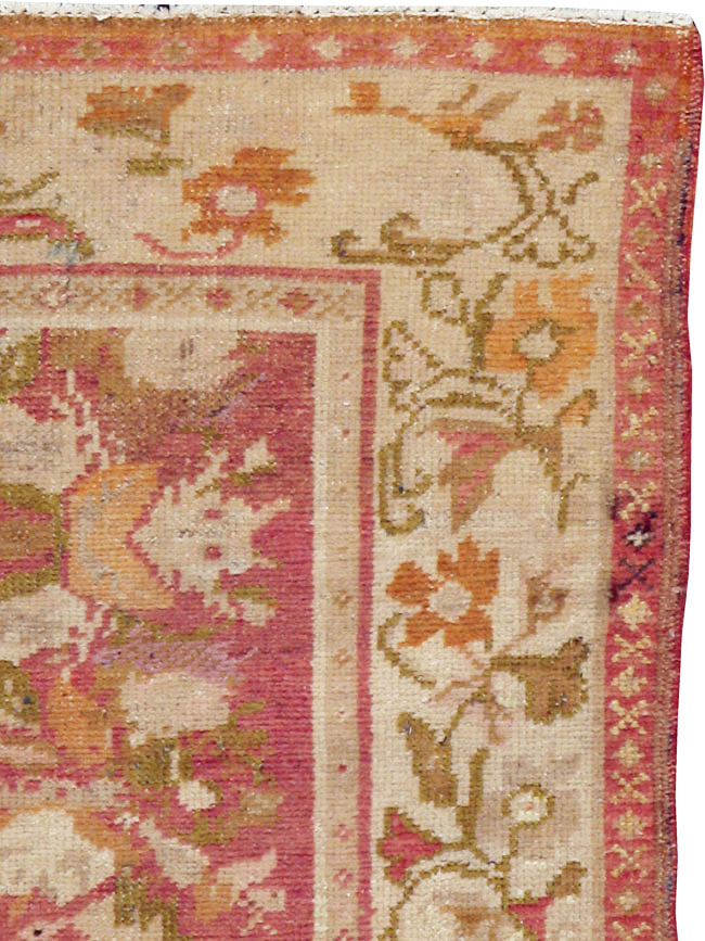 Antique Turkish Oushak Throw Rug, No.12520 - Gsblank