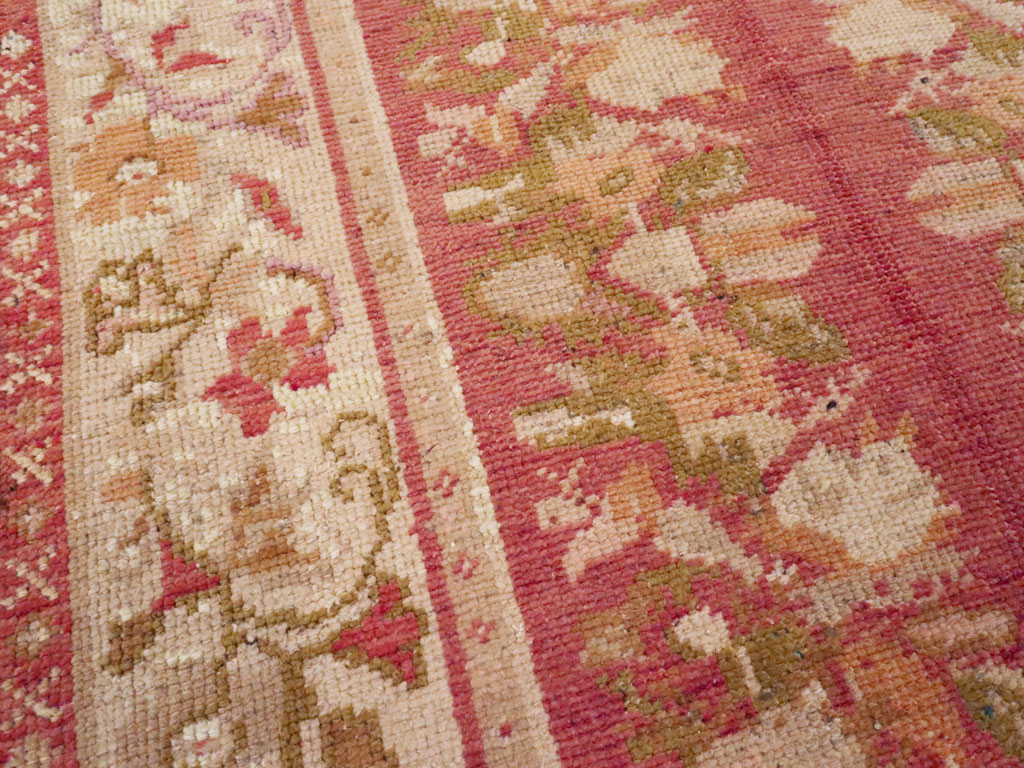 Antique Turkish Oushak Throw Rug, No.12520 - Gsblank