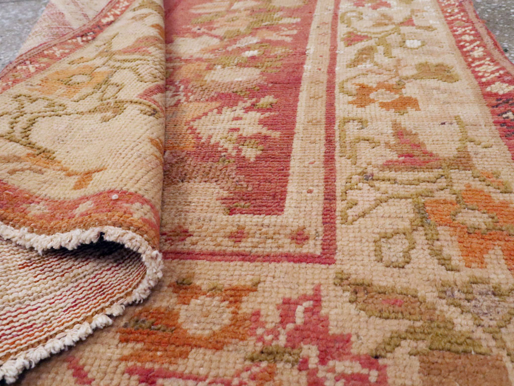 Antique Turkish Oushak Throw Rug, No.12520 - Gsblank