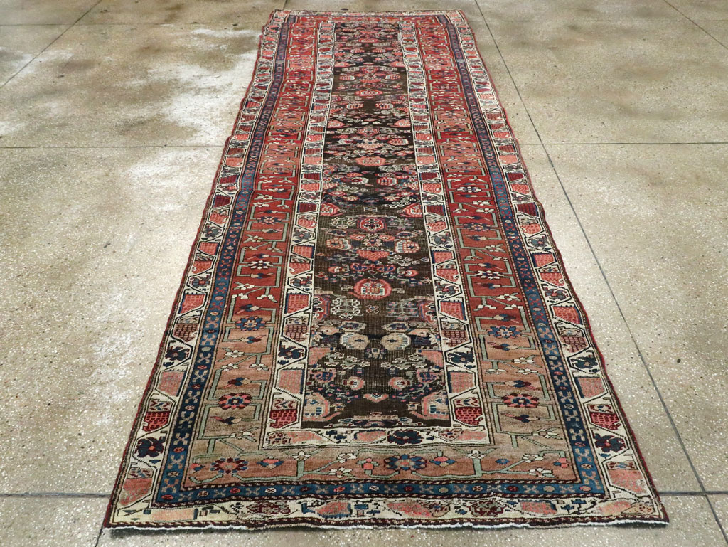 Antique Persian Bidjar Wide Gallery Runner, No.12607 - Gsblank