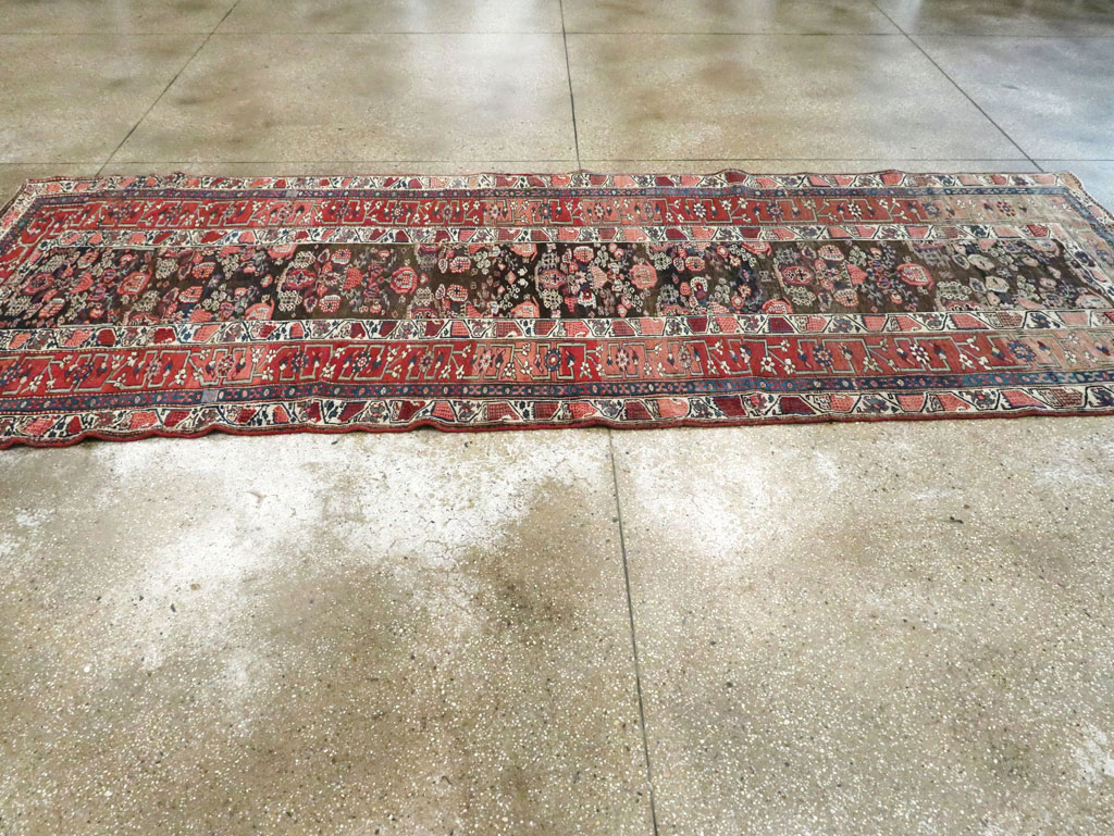 Antique Persian Bidjar Wide Gallery Runner, No.12607 - Gsblank