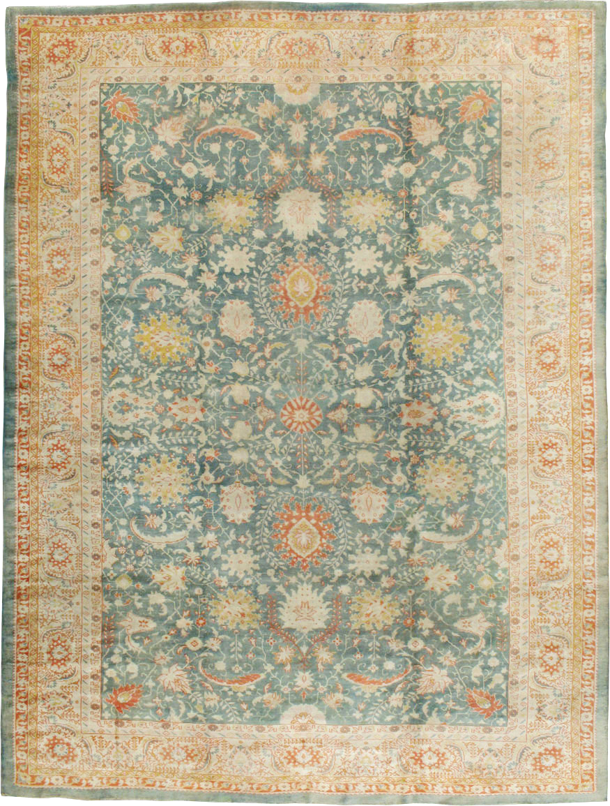 Antique Turkish Oushak Large Room Size Carpet, No.12639 - Gsblank