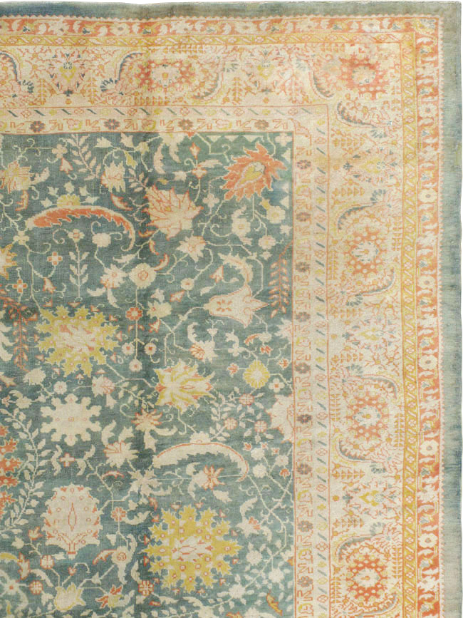 Antique Turkish Oushak Large Room Size Carpet, No.12639 - Gsblank