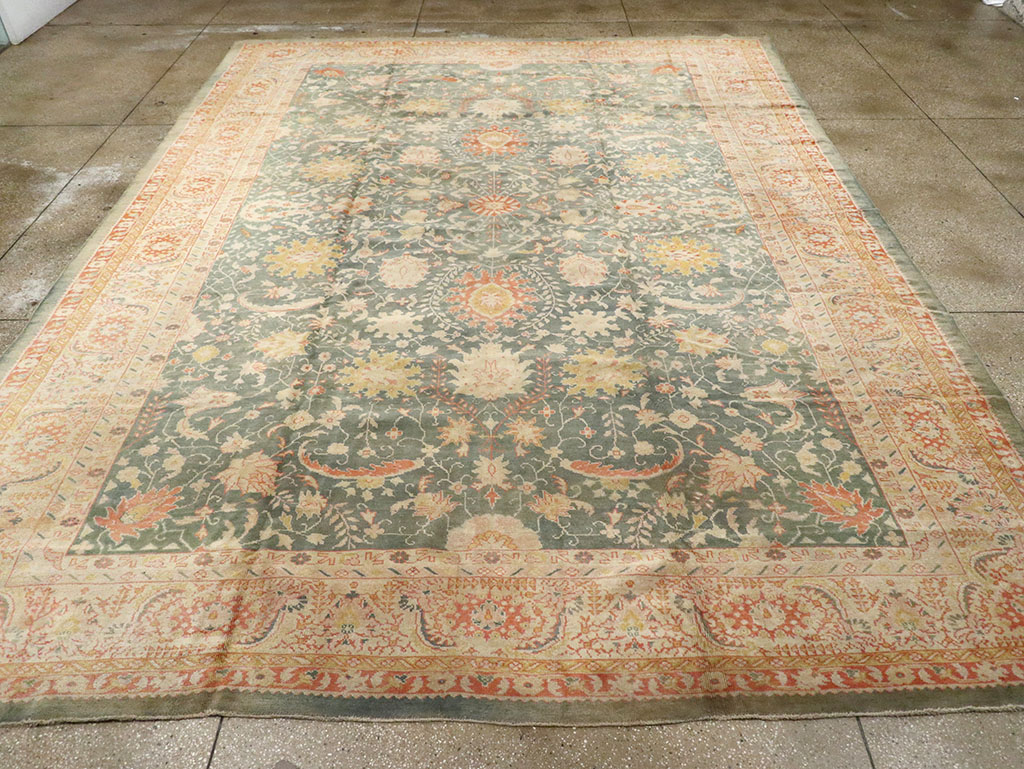 Antique Turkish Oushak Large Room Size Carpet, No.12639 - Gsblank