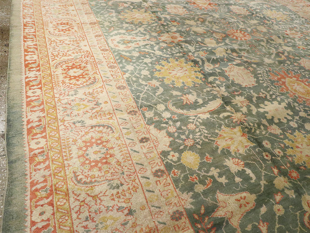 Antique Turkish Oushak Large Room Size Carpet, No.12639 - Gsblank