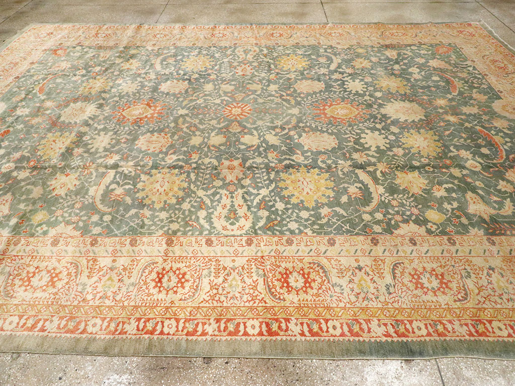 Antique Turkish Oushak Large Room Size Carpet, No.12639 - Gsblank