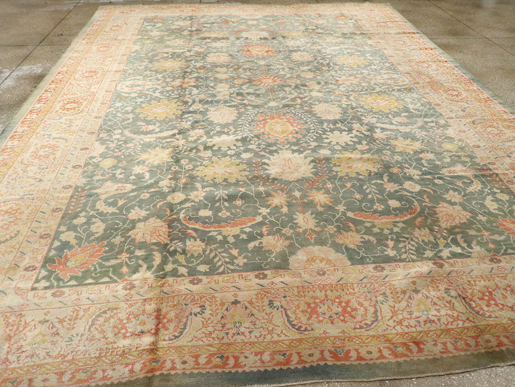 Antique Turkish Oushak Large Room Size Carpet, No.12639 - Gsblank