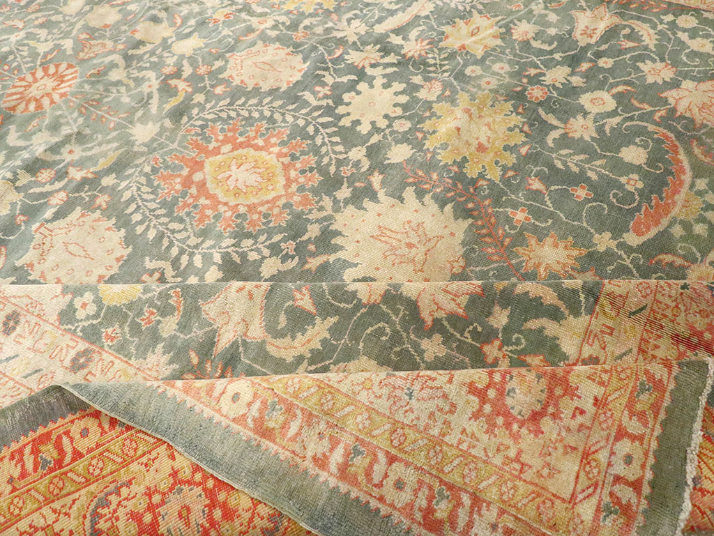Antique Turkish Oushak Large Room Size Carpet, No.12639 - Gsblank