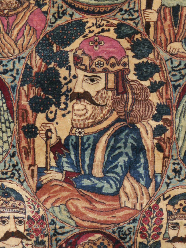 Antique Persian Kerman Pictorial Rug, No.12703 - Gsblank