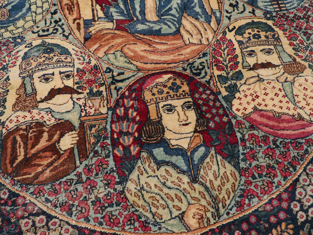 Antique Persian Kerman Pictorial Rug, No.12703 - Gsblank