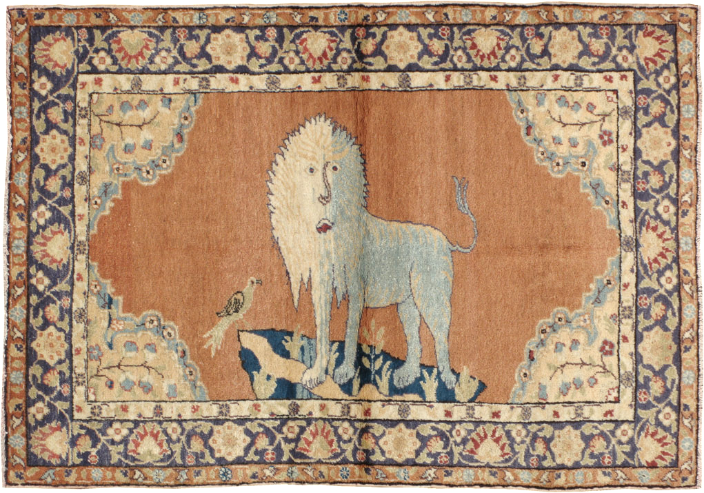 Vintage Turkish Kayseri Pictorial  Rug, No.12789 - Gsblank