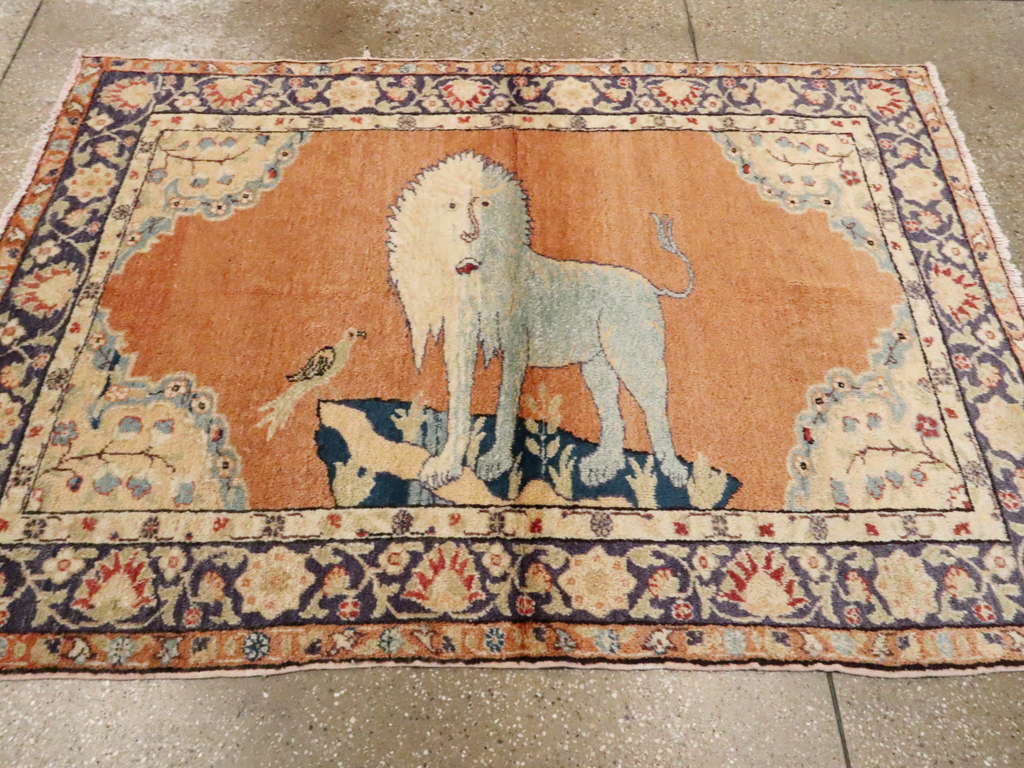 Vintage Turkish Kayseri Pictorial  Rug, No.12789 - Gsblank