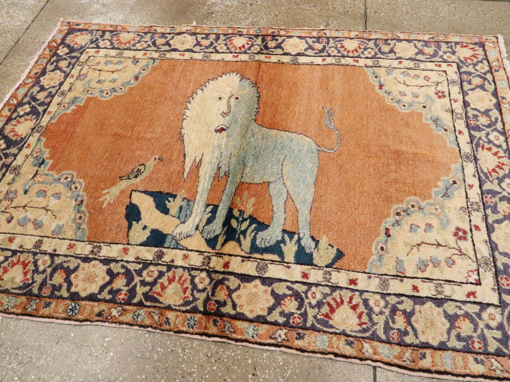 Vintage Turkish Kayseri Pictorial  Rug, No.12789 - Gsblank