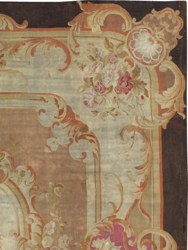 Antique French Aubusson Rug, No.13089 - Gsblank