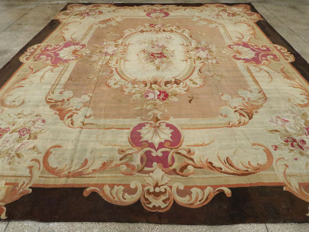 Antique French Aubusson Rug, No.13089 - Gsblank