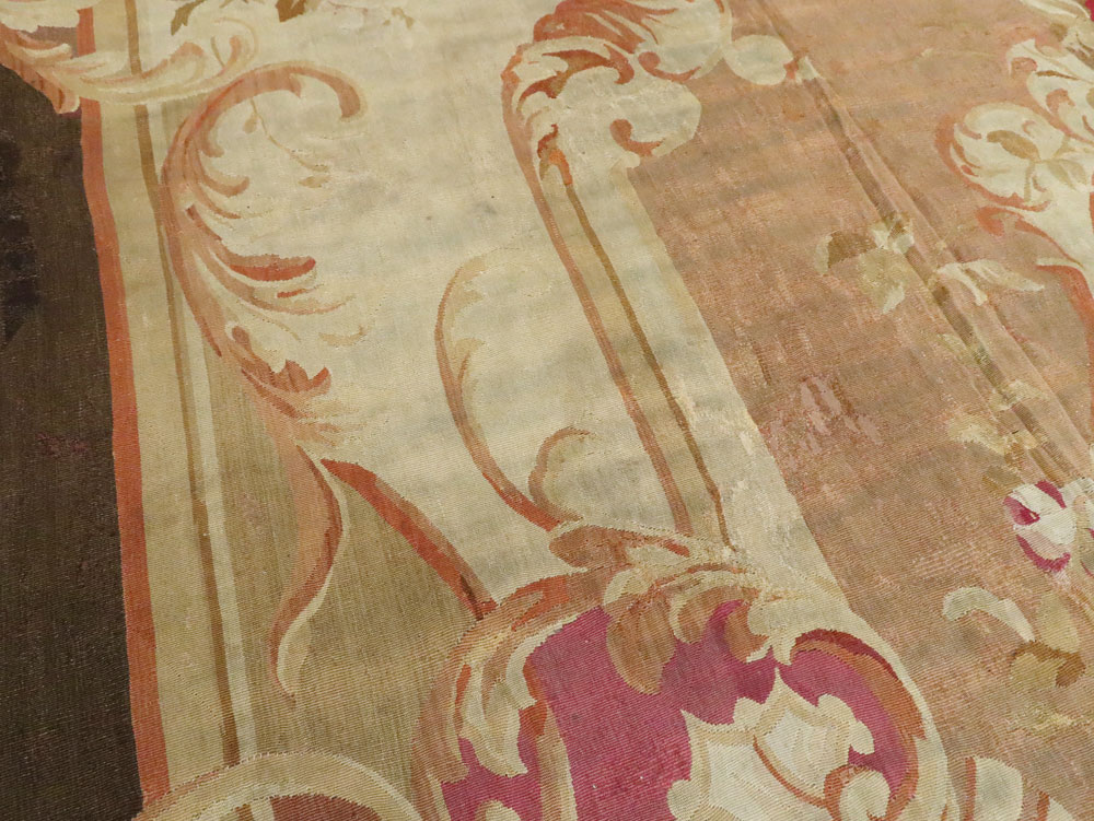 Antique French Aubusson Rug, No.13089 - Gsblank