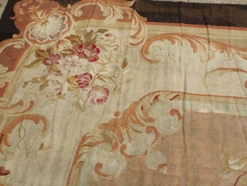 Antique French Aubusson Rug, No.13089 - Gsblank