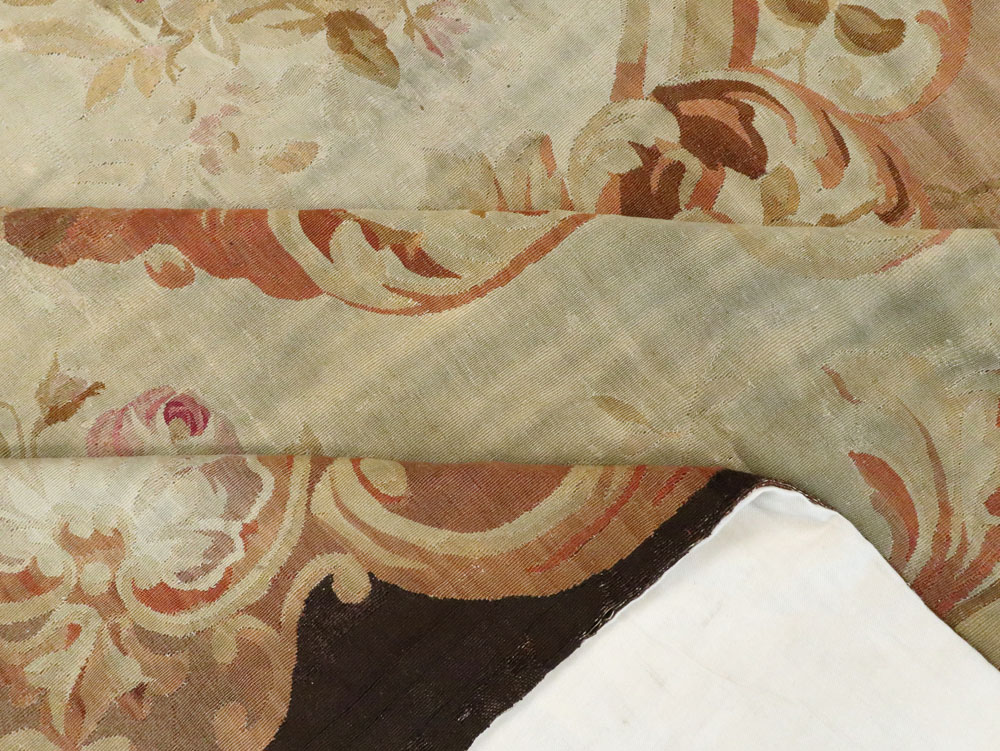 Antique French Aubusson Rug, No.13089 - Gsblank