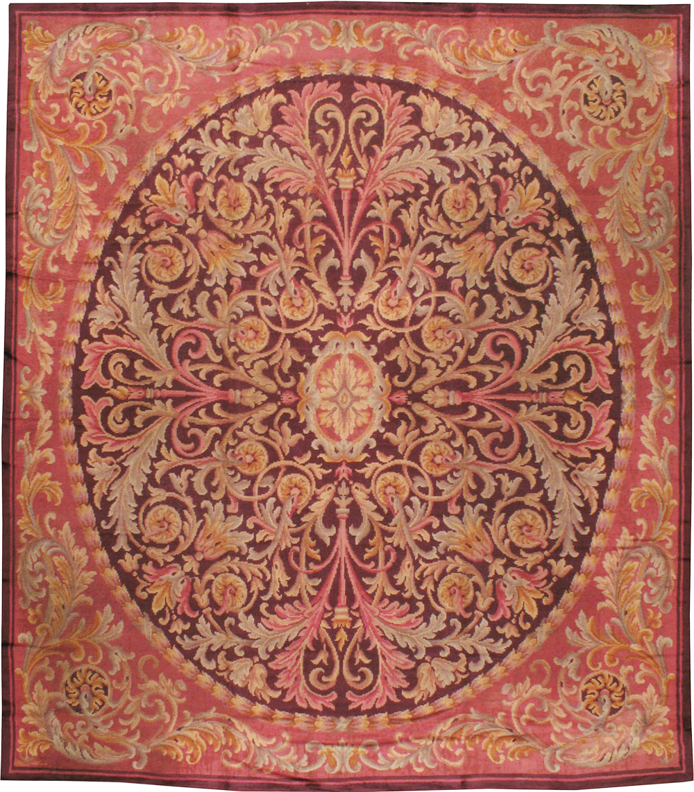 Antique European Savonnerie Square Carpet, No.13132 - Gsblank