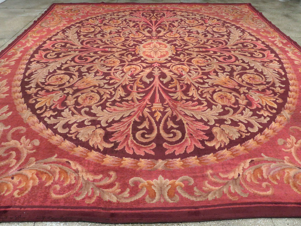 Antique European Savonnerie Square Carpet, No.13132 - Gsblank