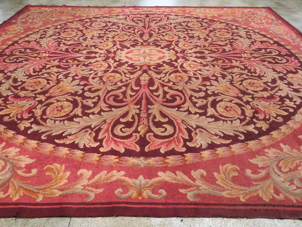 Antique European Savonnerie Square Carpet, No.13132 - Gsblank