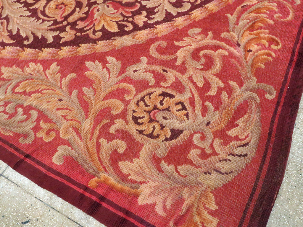 Antique European Savonnerie Square Carpet, No.13132 - Gsblank