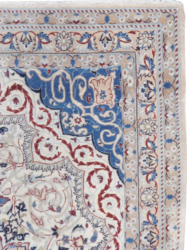 Vintage Persian Nain Rug, No.13278 - Gsblank