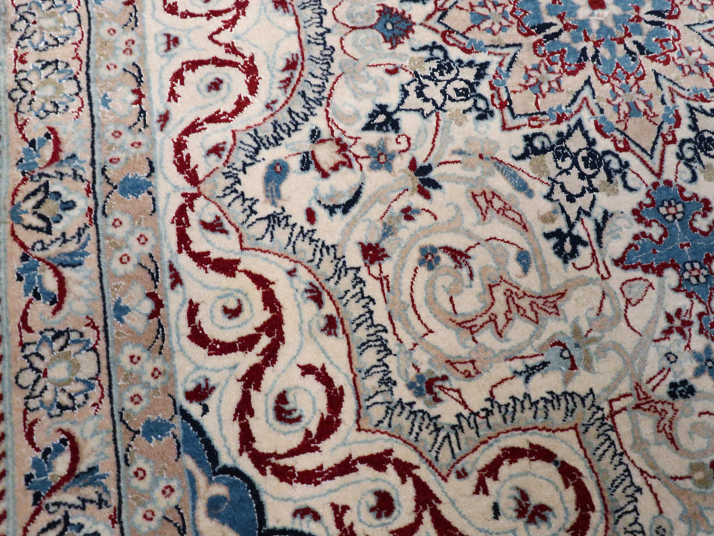Vintage Persian Nain Rug, No.13278 - Gsblank