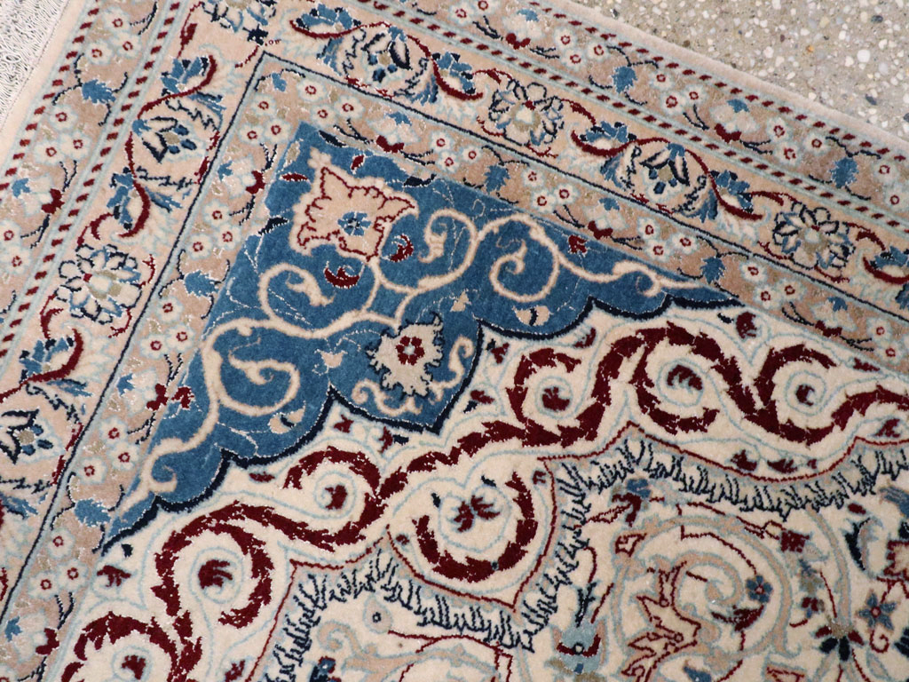 Vintage Persian Nain Rug, No.13278 - Gsblank