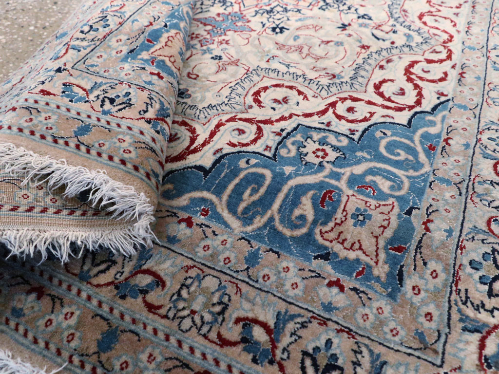 Vintage Persian Nain Rug, No.13278 - Gsblank