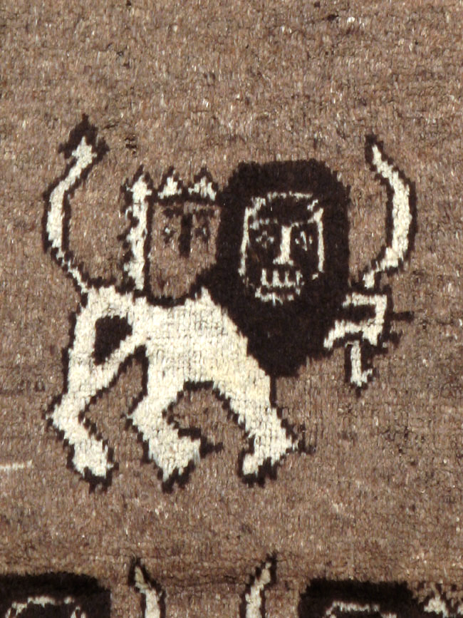 Vintage Persian Gabbeh Pictorial Rug (Pair: 1 of 2), No.13303 - Gsblank