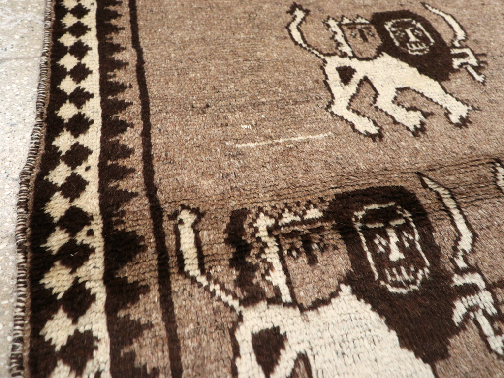 Vintage Persian Gabbeh Pictorial Rug (Pair: 1 of 2), No.13303 - Gsblank