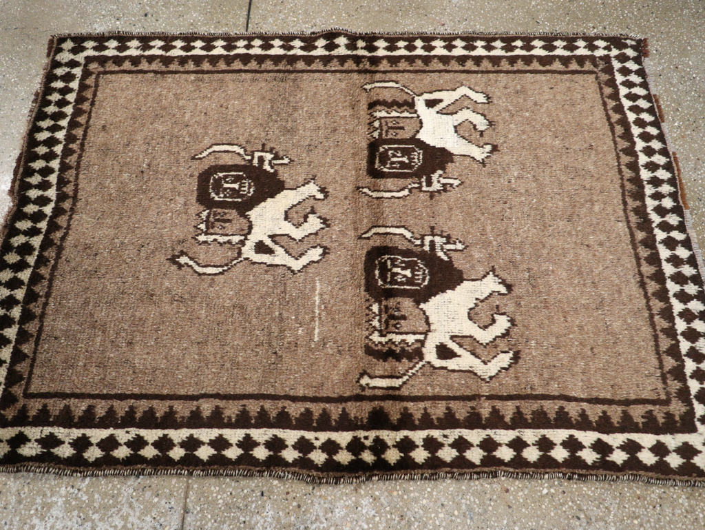 Vintage Persian Gabbeh Pictorial Rug (Pair: 1 of 2), No.13303 - Gsblank