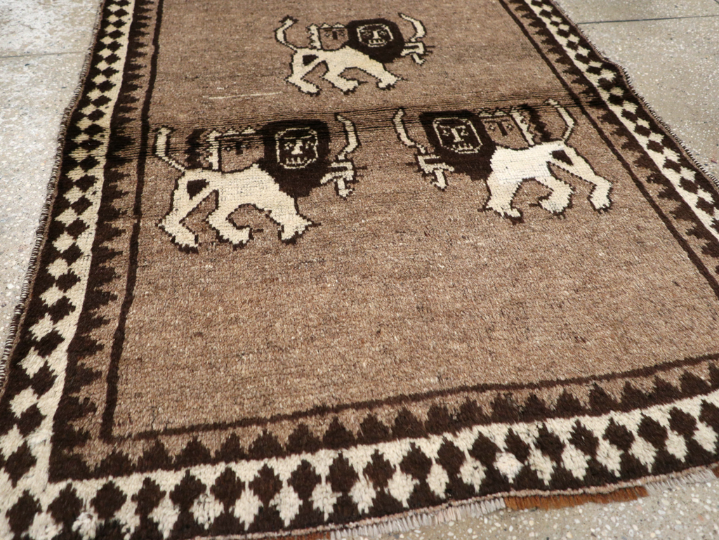 Vintage Persian Gabbeh Pictorial Rug (Pair: 1 of 2), No.13303 - Gsblank