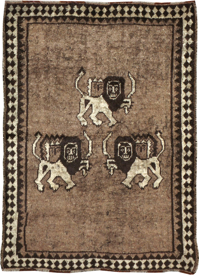 Vintage Persian Gabbeh Pictorial Rug (Pair: 2 of 2), No.13304 - Gsblank