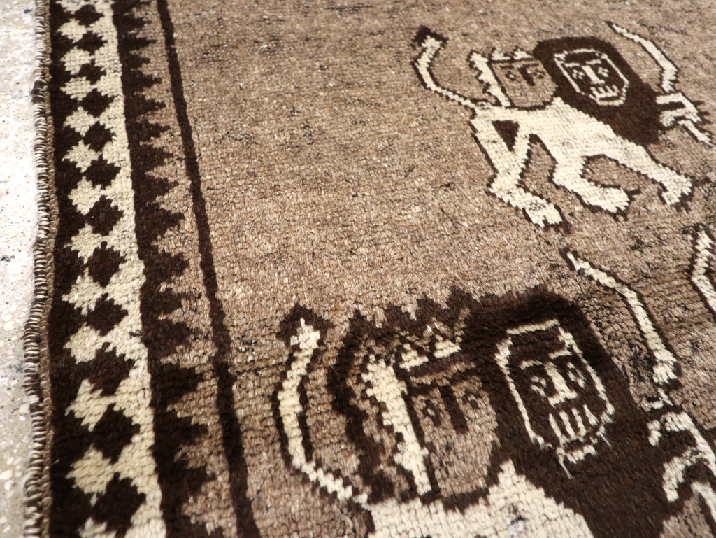 Vintage Persian Gabbeh Pictorial Rug (Pair: 2 of 2), No.13304 - Gsblank