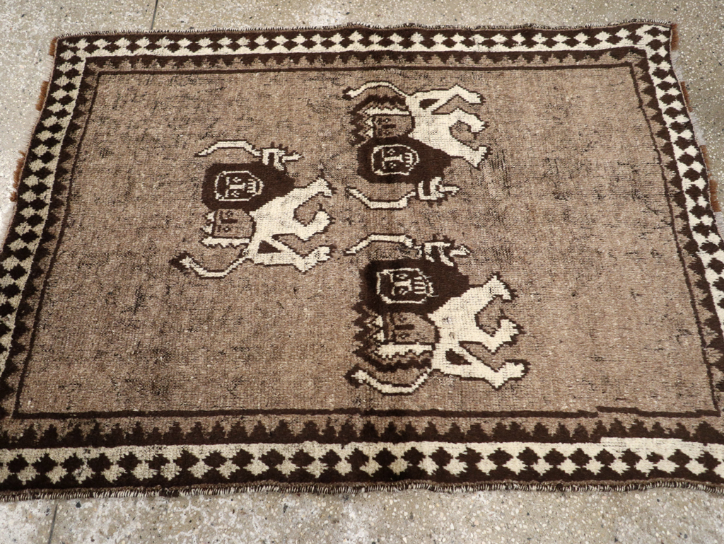 Vintage Persian Gabbeh Pictorial Rug (Pair: 2 of 2), No.13304 - Gsblank