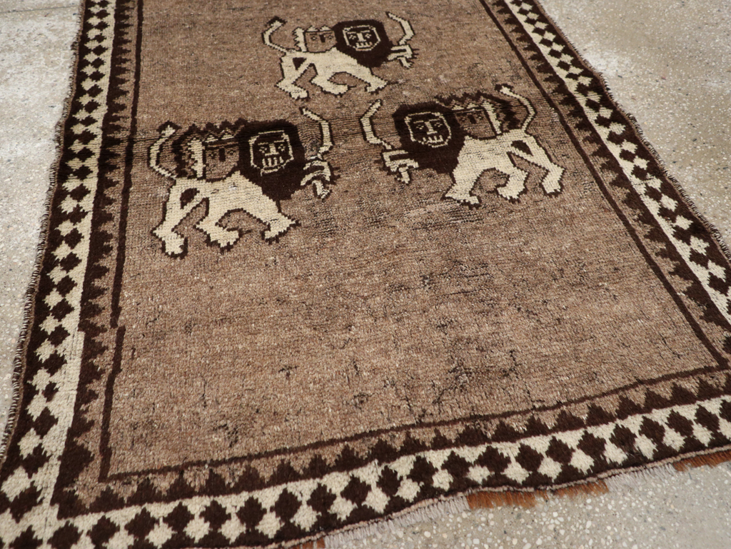 Vintage Persian Gabbeh Pictorial Rug (Pair: 2 of 2), No.13304 - Gsblank